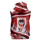 Dragons Rugby Mascot Sleeveless Hoodie Fierce Athlete Graphic in Sports Style