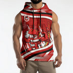 Dragons Rugby Mascot Sleeveless Hoodie Fierce Athlete Graphic in Sports Style