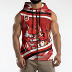Dragons Rugby Mascot Sleeveless Zip Hoodie Fierce Athlete Graphic in Sports Style