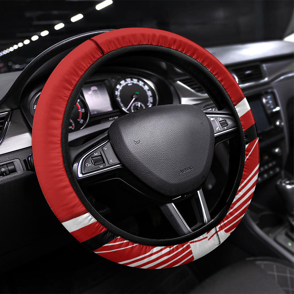 Dragons Rugby Mascot Steering Wheel Cover Fierce Athlete Graphic in Sports Style