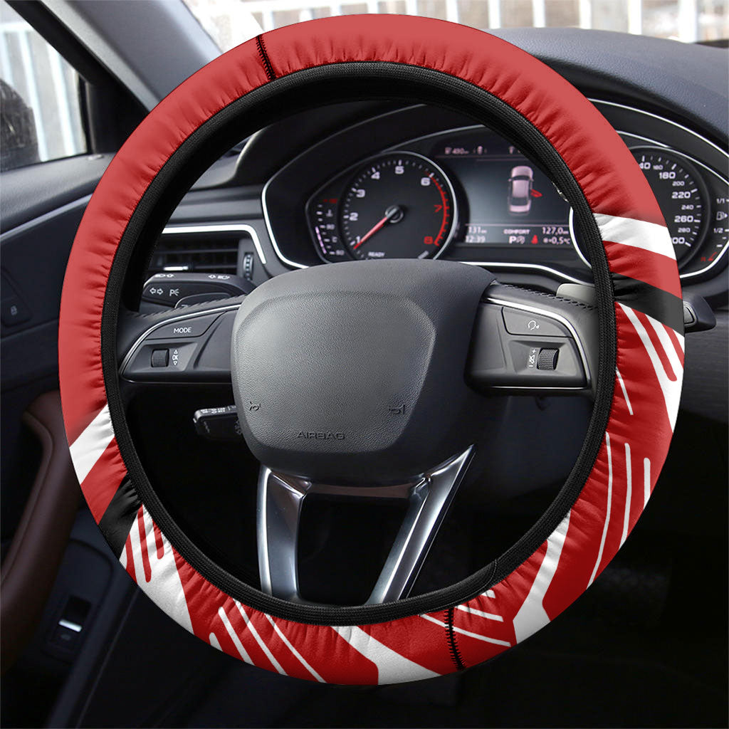 Dragons Rugby Mascot Steering Wheel Cover Fierce Athlete Graphic in Sports Style