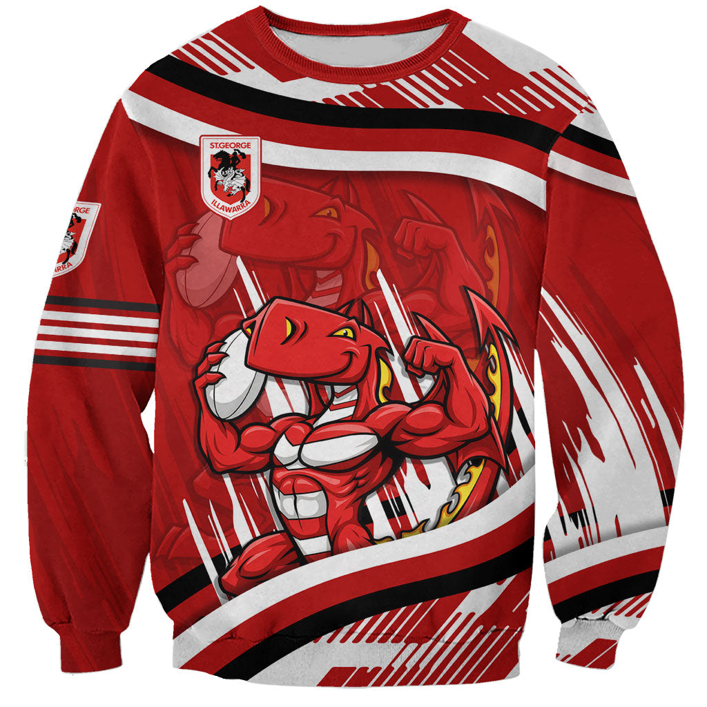Dragons Rugby Mascot Sweatshirt Fierce Athlete Graphic in Sports Style
