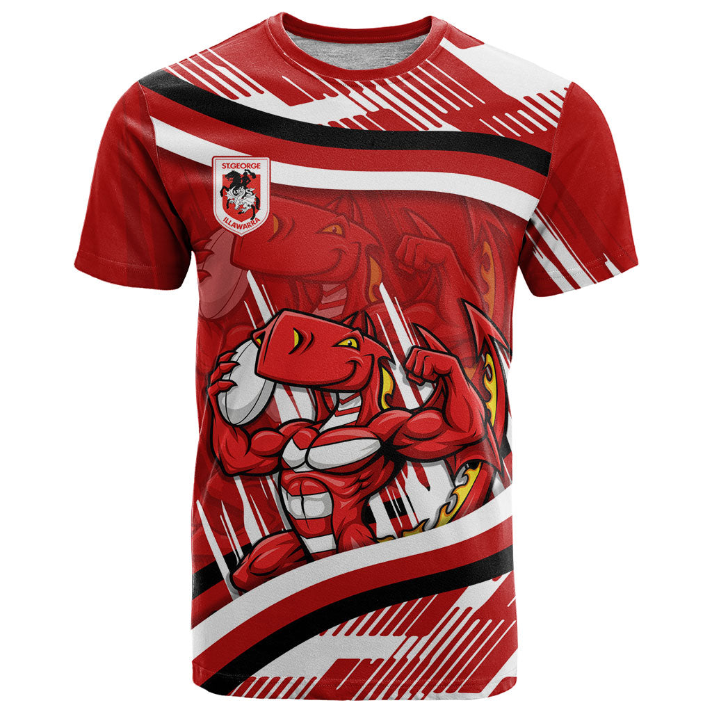 Dragons Rugby Mascot T Shirt Fierce Athlete Graphic in Sports Style