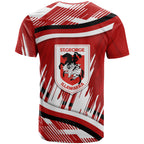 Dragons Rugby Mascot T Shirt Fierce Athlete Graphic in Sports Style