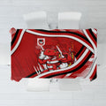 Dragons Rugby Mascot Tablecloth Fierce Athlete Graphic in Sports Style