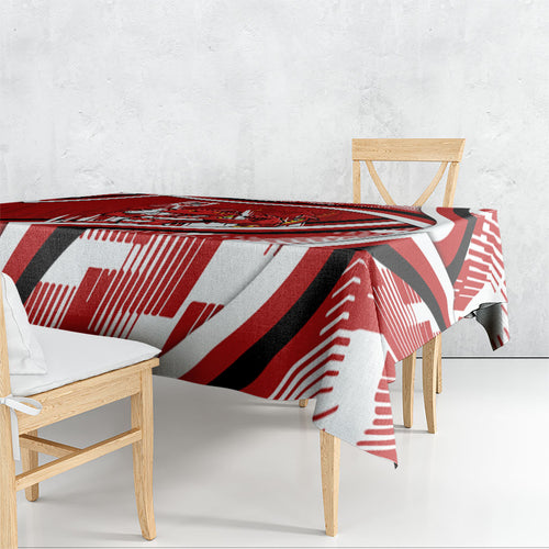 Dragons Rugby Mascot Tablecloth Fierce Athlete Graphic in Sports Style