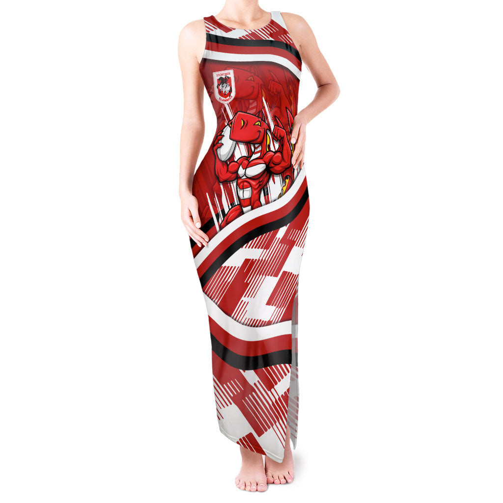 Dragons Rugby Mascot Tank Maxi Dress Fierce Athlete Graphic in Sports Style