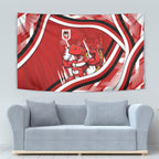 Dragons Rugby Mascot Tapestry Fierce Athlete Graphic in Sports Style