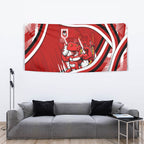 Dragons Rugby Mascot Tapestry Fierce Athlete Graphic in Sports Style