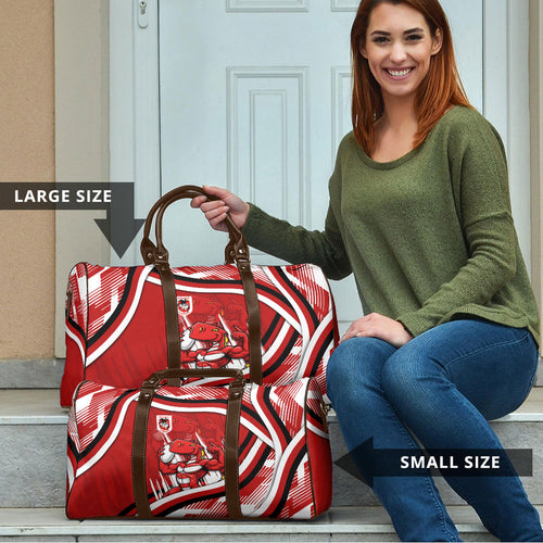 Dragons Rugby Mascot Travel Bag Fierce Athlete Graphic in Sports Style