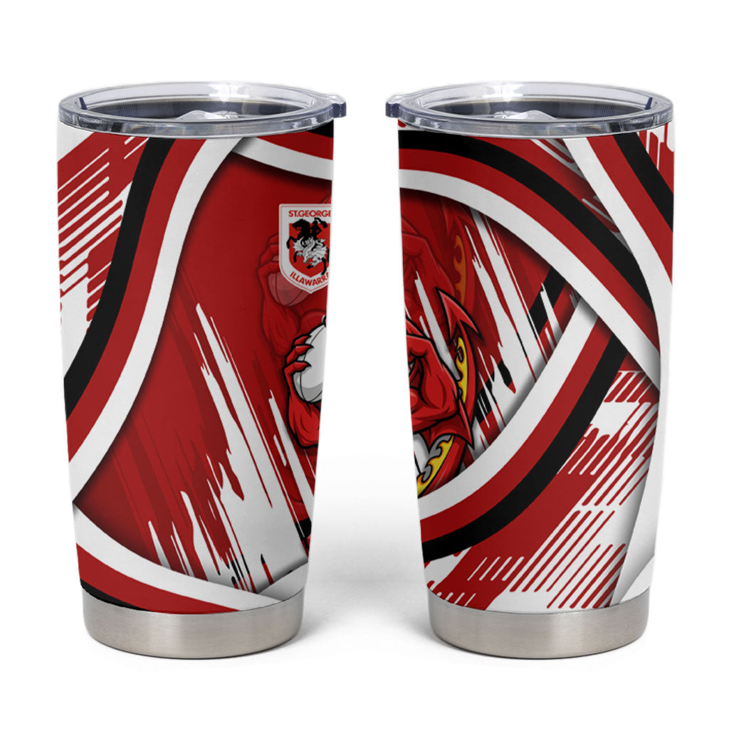 Dragons Rugby Mascot Tumbler Cup Fierce Athlete Graphic in Sports Style