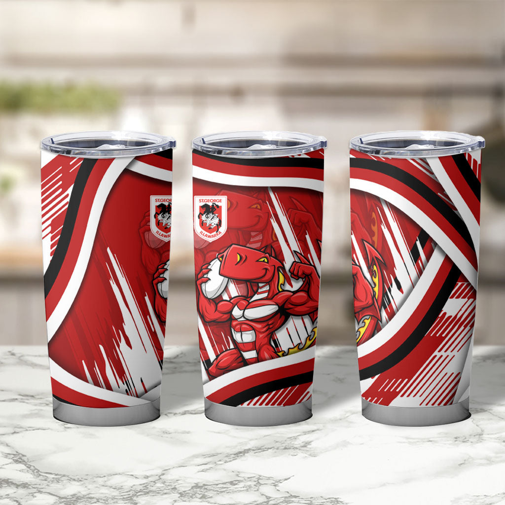 Dragons Rugby Mascot Tumbler Cup Fierce Athlete Graphic in Sports Style