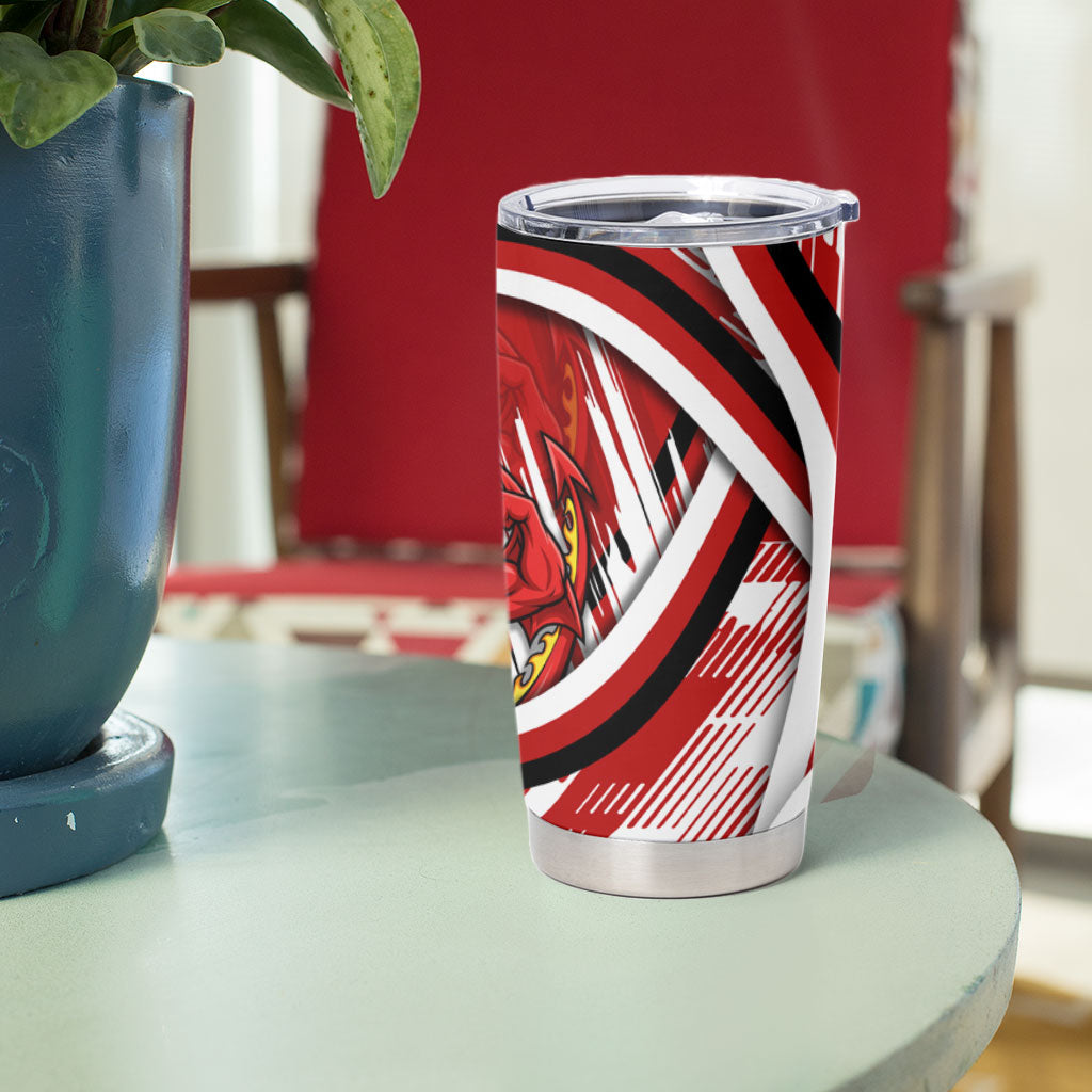 Dragons Rugby Mascot Tumbler Cup Fierce Athlete Graphic in Sports Style