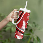 Dragons Rugby Mascot Tumbler With Handle Fierce Athlete Graphic in Sports Style