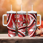Dragons Rugby Mascot Tumbler With Handle Fierce Athlete Graphic in Sports Style