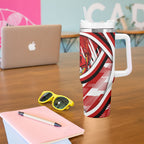 Dragons Rugby Mascot Tumbler With Handle Fierce Athlete Graphic in Sports Style