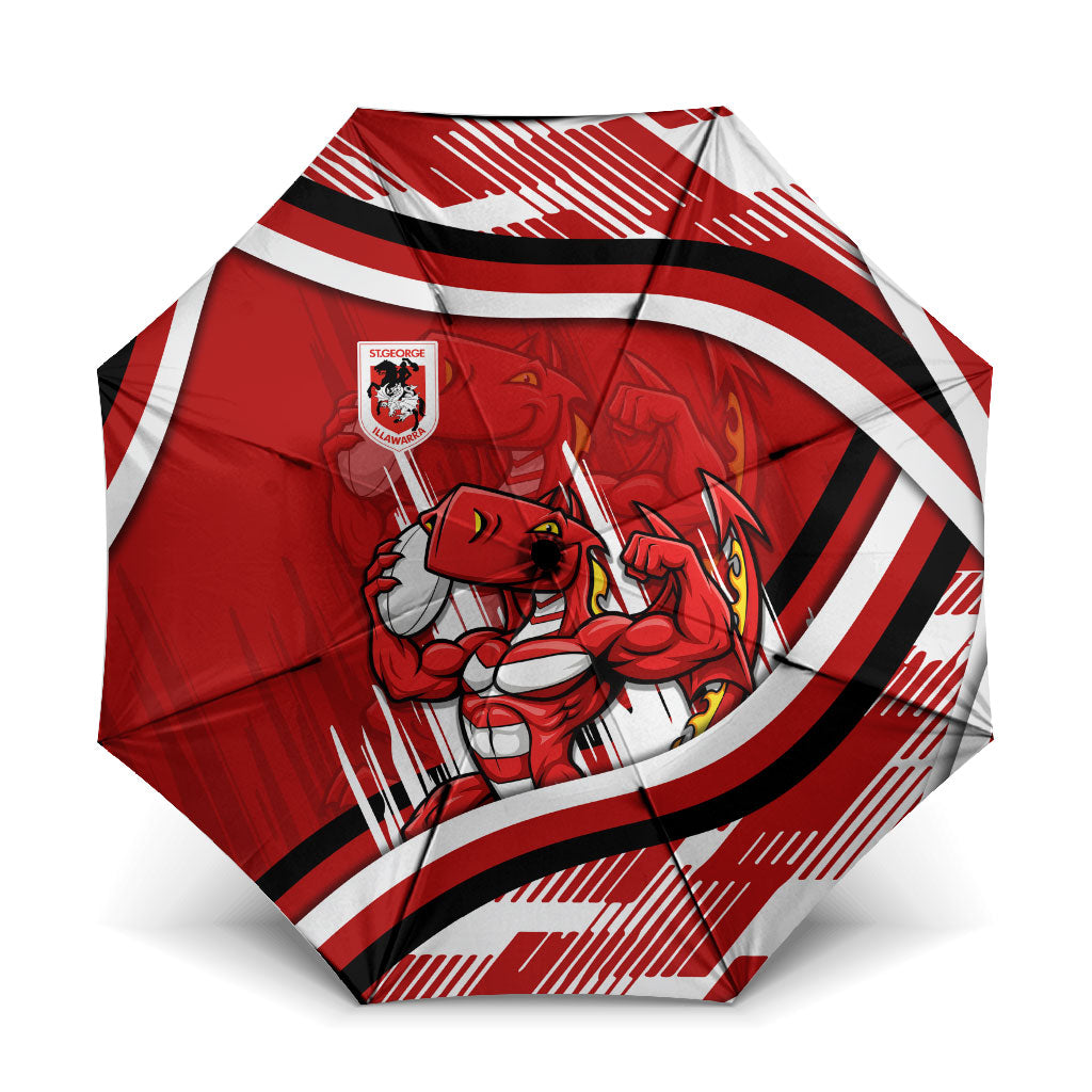 Dragons Rugby Mascot Umbrella Fierce Athlete Graphic in Sports Style