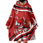 Dragons Rugby Mascot Wearable Blanket Hoodie Fierce Athlete Graphic in Sports Style