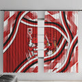 Dragons Rugby Mascot Window Curtain Fierce Athlete Graphic in Sports Style