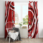 Dragons Rugby Mascot Window Curtain Fierce Athlete Graphic in Sports Style