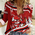 Dragons Rugby Mascot Women Casual Shirt Fierce Athlete Graphic in Sports Style
