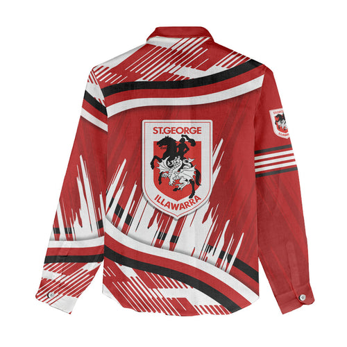 Dragons Rugby Mascot Women Casual Shirt Fierce Athlete Graphic in Sports Style