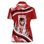 Dragons Rugby Mascot Women Polo Shirt Fierce Athlete Graphic in Sports Style