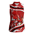 Dragons Rugby Mascot Women Sleeveless Polo Shirt Fierce Athlete Graphic in Sports Style