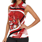 Dragons Rugby Mascot Women Sleeveless Polo Shirt Fierce Athlete Graphic in Sports Style