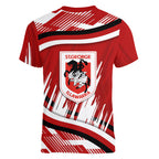 Dragons Rugby Mascot Women V-Neck T-Shirt Fierce Athlete Graphic in Sports Style