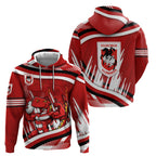 Dragons Rugby Mascot Zip Hoodie Fierce Athlete Graphic in Sports Style