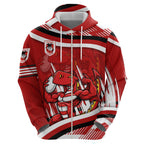 Dragons Rugby Mascot Zip Hoodie Fierce Athlete Graphic in Sports Style