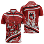 Dragons Rugby Mascot Zipper Polo Shirt Fierce Athlete Graphic in Sports Style
