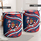 Roosters Rugby Mascot Laundry Basket Fierce Athlete Graphic in Sports Style