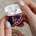 Roosters Rugby Mascot AirPods Case Fierce Athlete Graphic in Sports Style