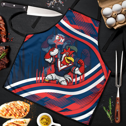 Roosters Rugby Mascot Apron Fierce Athlete Graphic in Sports Style