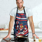 Roosters Rugby Mascot Apron Fierce Athlete Graphic in Sports Style