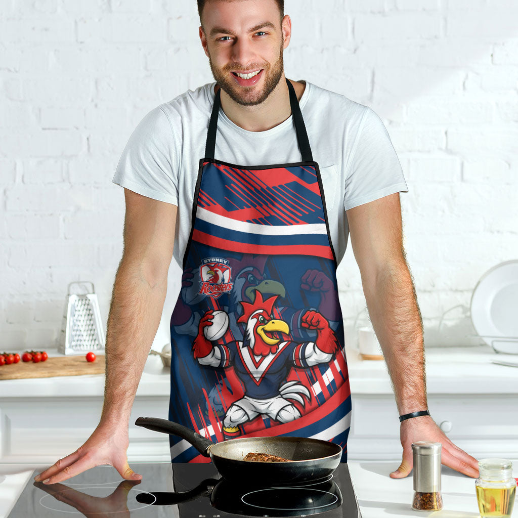 Roosters Rugby Mascot Apron Fierce Athlete Graphic in Sports Style