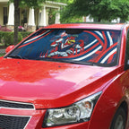Roosters Rugby Mascot Auto Sun Shade Fierce Athlete Graphic in Sports Style