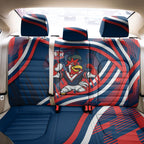 Roosters Rugby Mascot Back Car Seat Cover Fierce Athlete Graphic in Sports Style