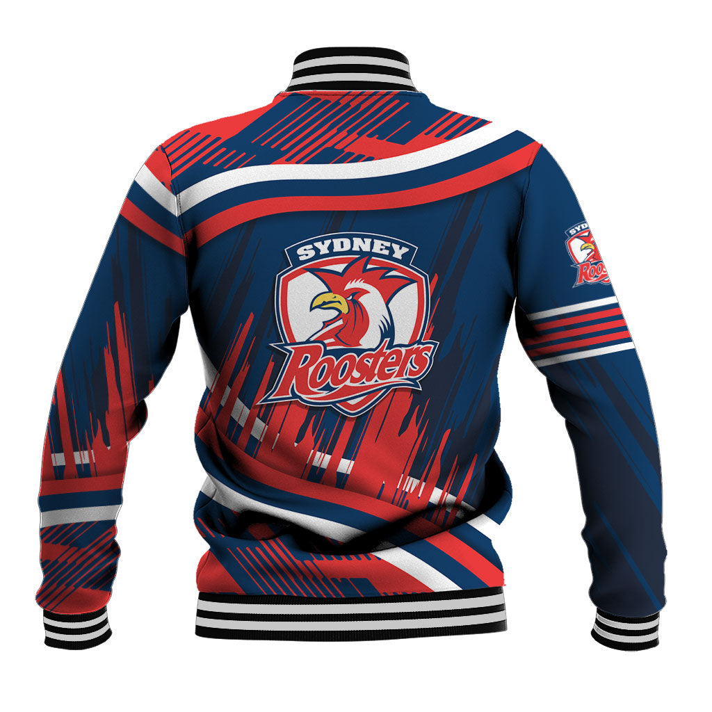 Roosters Rugby Mascot Baseball Jacket Fierce Athlete Graphic in Sports Style