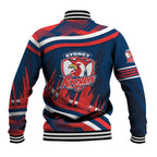 Roosters Rugby Mascot Baseball Jacket Fierce Athlete Graphic in Sports Style