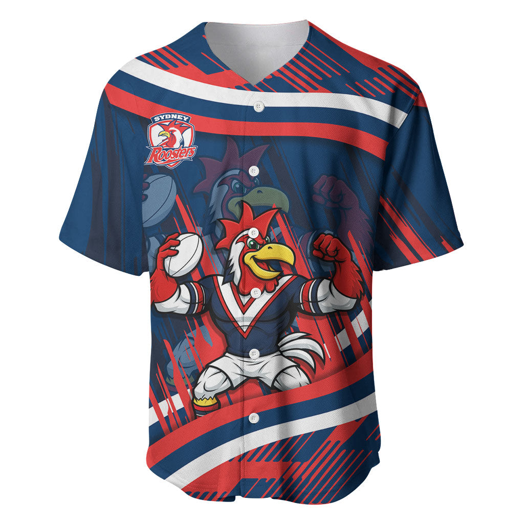 Roosters Rugby Mascot Baseball Jersey Fierce Athlete Graphic in Sports Style