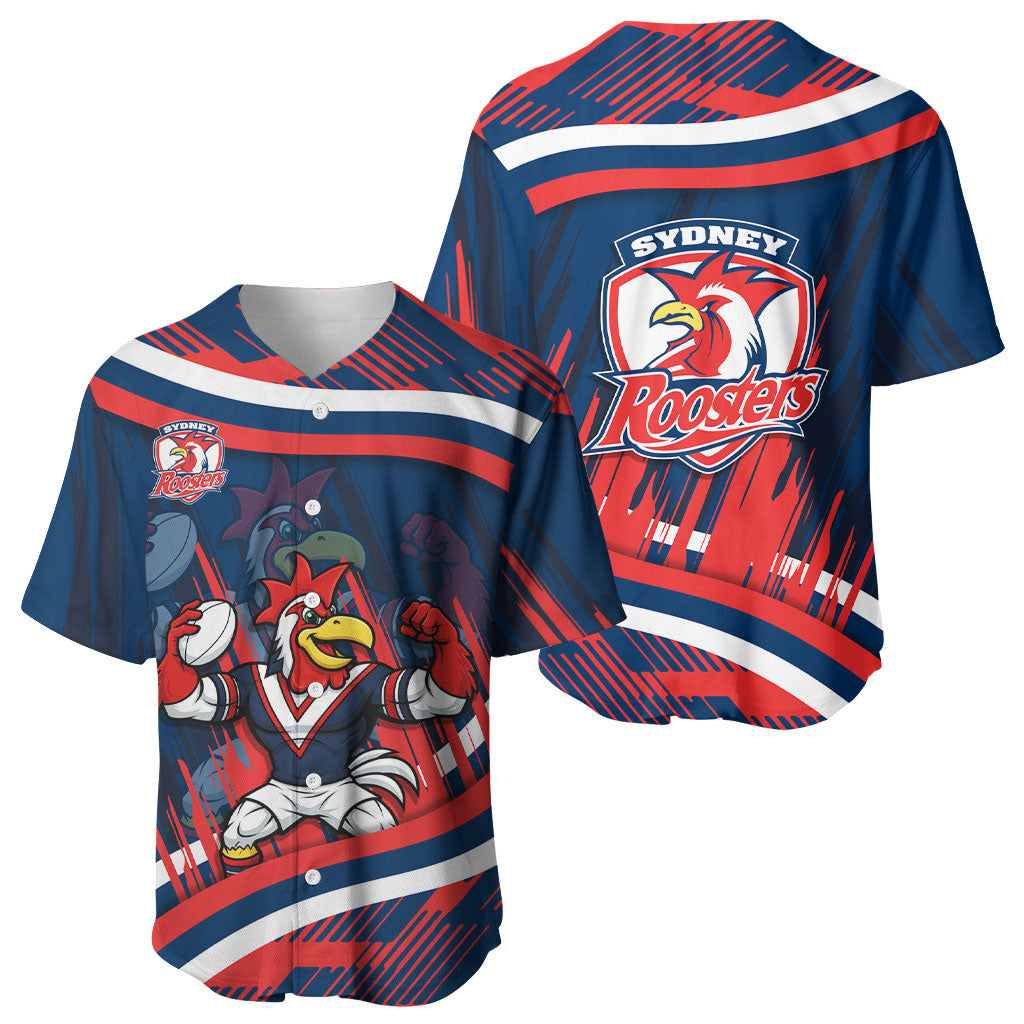 Roosters Rugby Mascot Baseball Jersey Fierce Athlete Graphic in Sports Style