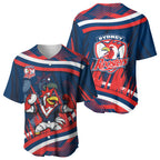 Roosters Rugby Mascot Baseball Jersey Fierce Athlete Graphic in Sports Style