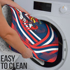 Roosters Rugby Mascot Bathroom Set Fierce Athlete Graphic in Sports Style