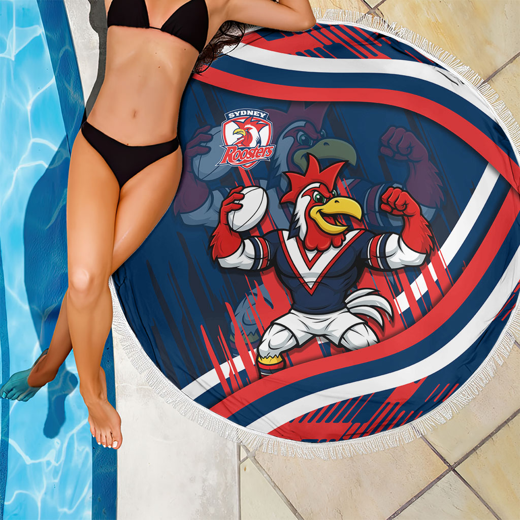 Roosters Rugby Mascot Beach Blanket Fierce Athlete Graphic in Sports Style