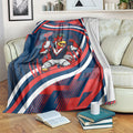 Roosters Rugby Mascot Blanket Fierce Athlete Graphic in Sports Style
