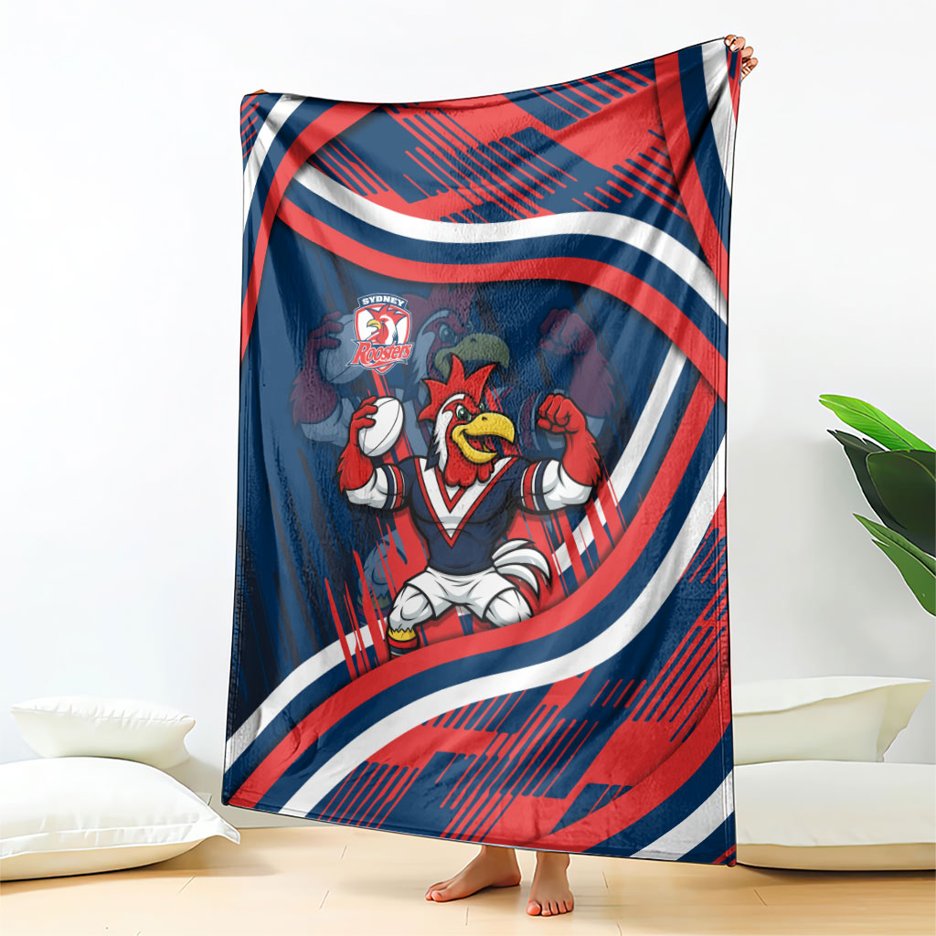Roosters Rugby Mascot Blanket Fierce Athlete Graphic in Sports Style