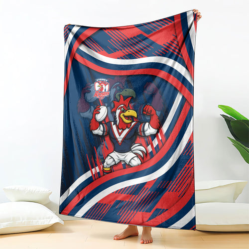 Roosters Rugby Mascot Blanket Fierce Athlete Graphic in Sports Style